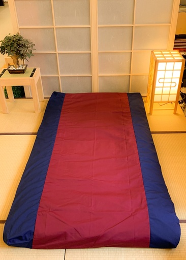 Futon Cover wine red w/blue